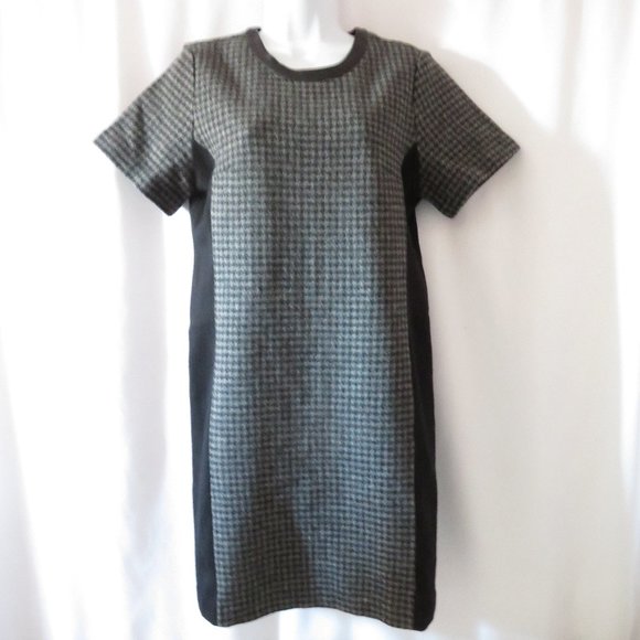 J. Crew Dresses & Skirts - FINAL SALE J. Crew Wool Houndstooth Leather Dress